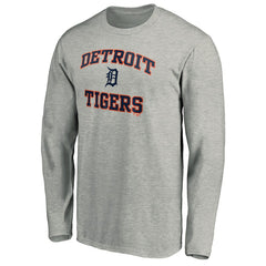 Detroit Tigers Team Heart & Soul Long Sleeve T-Shirt - Heathered Gray - MLB Lifestyle