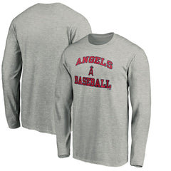 Los Angeles Angels Team Heart & Soul Long Sleeve T-Shirt - Heathered Gray - MLB Discount