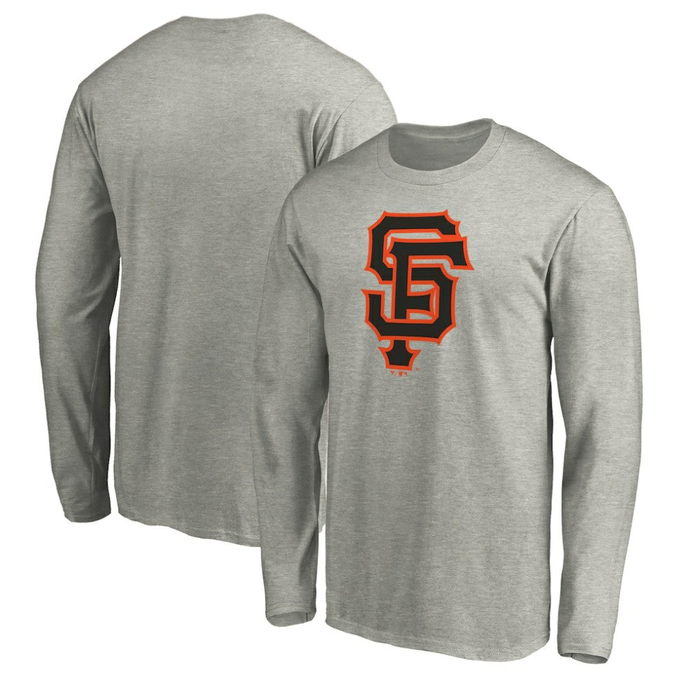 San Francisco Giants Official Team Logo Long Sleeve T-Shirt - Heather Gray - MLB on Sale