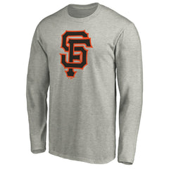 San Francisco Giants Official Team Logo Long Sleeve T-Shirt - Heather Gray - MLB on Sale