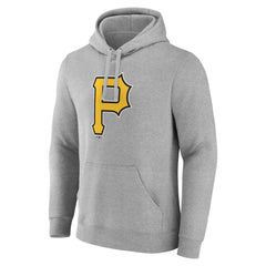 Pittsburgh Pirates Official Logo Fitted Pullover Hoodie - Heather Gray - MLB Lifestyle