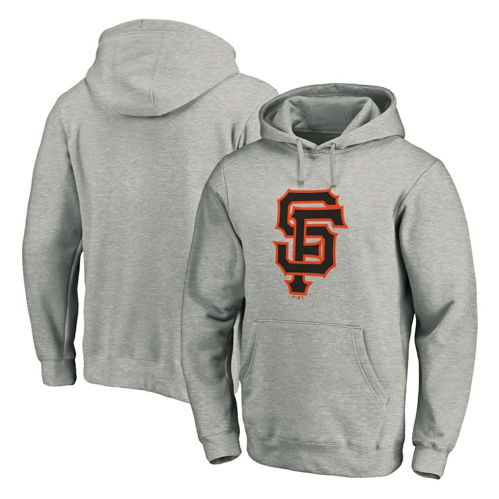 San Francisco Giants Official Logo Fitted Pullover Hoodie - Heather Gray - MLB Discount