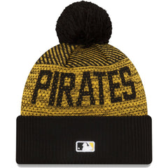 Pittsburgh Pirates New Era Authentic Collection Sport Cuffed Knit Hat with Pom - Black - New Era Online