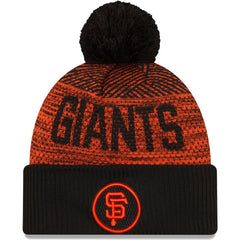 San Francisco Giants New Era Authentic Collection Sport Cuffed Knit Hat with Pom - Black - New Era on Sale