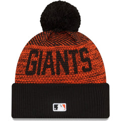 San Francisco Giants New Era Authentic Collection Sport Cuffed Knit Hat with Pom - Black - New Era on Sale