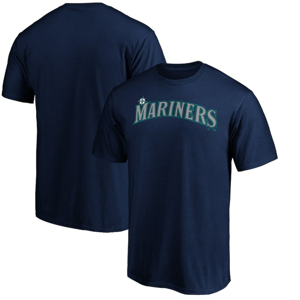 Seattle Mariners Official Wordmark Team T-Shirt - Navy - MLB Lifestyle