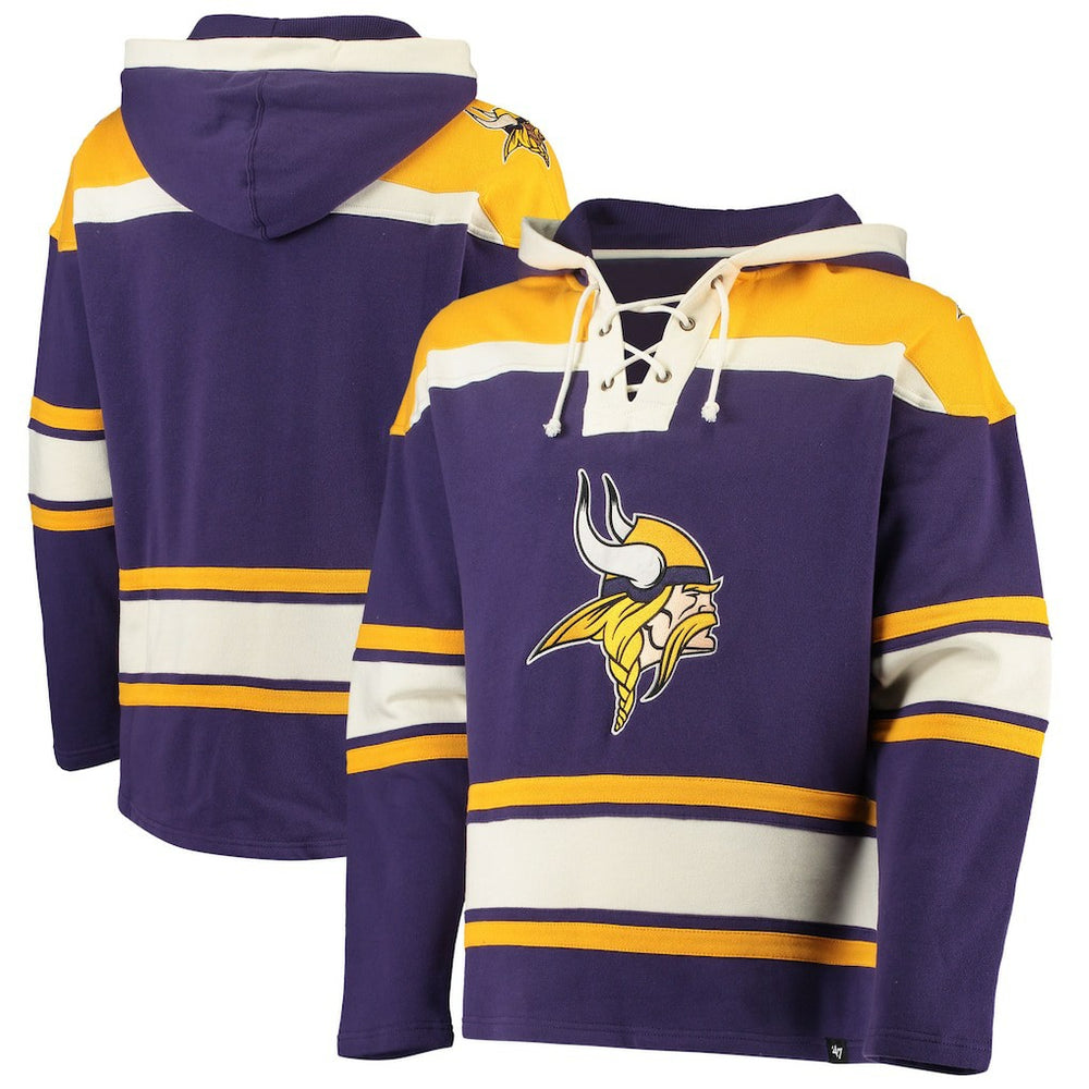 47 brand Minnesota Vikings '47 Lacer V-Neck Pullover Hoodie Purple/Gold