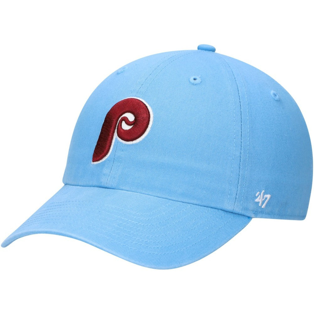 Philadelphia Phillies '47 Logo Cooperstown Collection Clean Up Adjustable Hat - Light Blue - 47 brand Discount