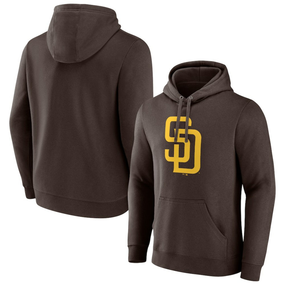 San Diego Padres Official Logo Fitted Pullover Hoodie - Brown - MLB Online