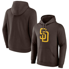 San Diego Padres Official Logo Fitted Pullover Hoodie - Brown - MLB Online
