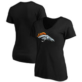 Denver Broncos Women's Midnight Mascot Logo V-Neck T-Shirt Black
