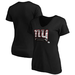 New York Giants Women's Midnight Mascot Logo V-Neck T-Shirt Black