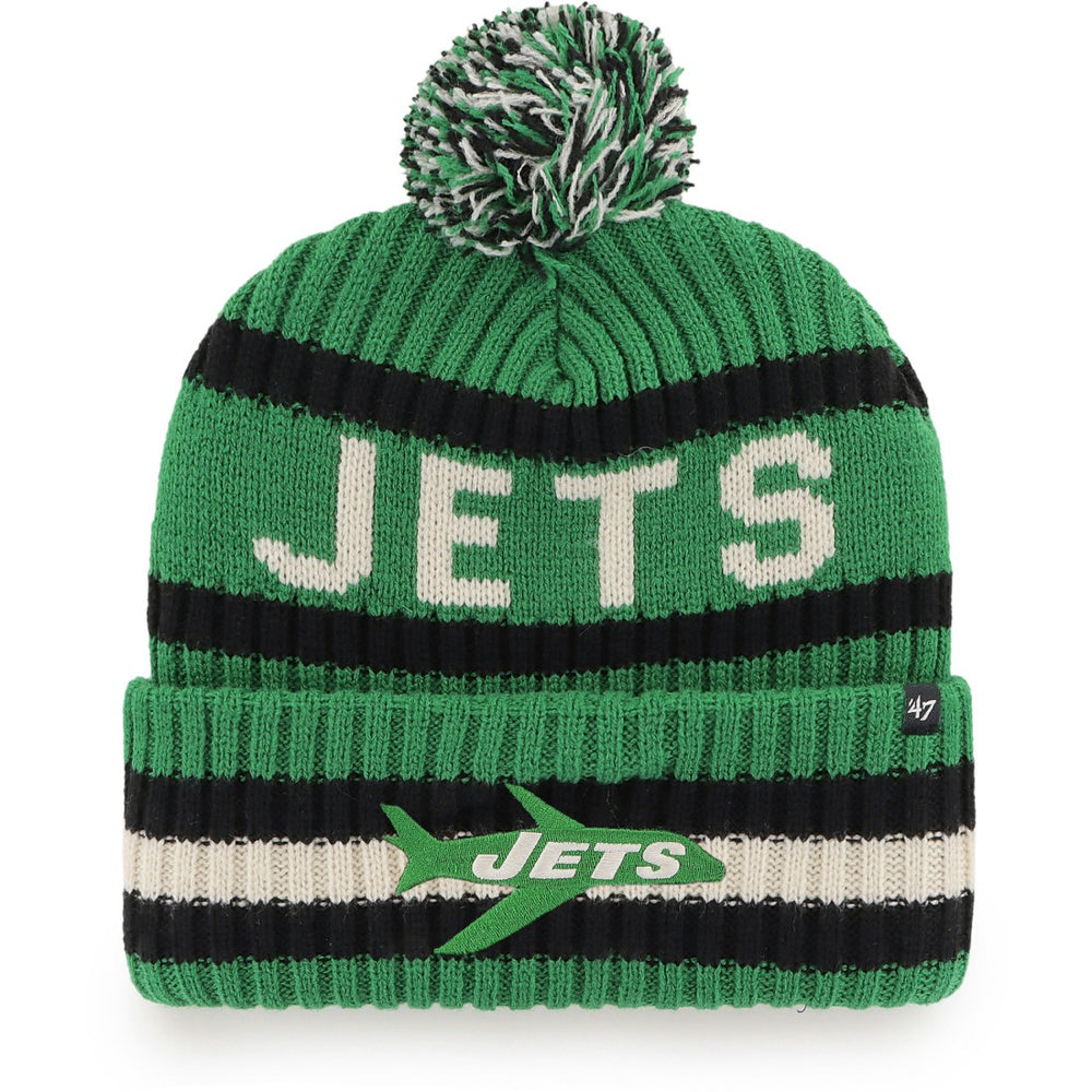 47 brand New York Jets '47 Bering Cuffed Knit Hat with Pom Kelly Green