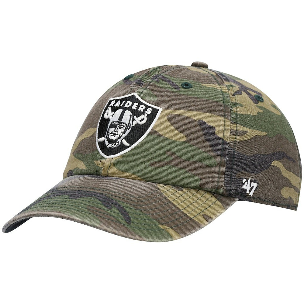 47 brand Las Vegas Raiders '47 Woodland Clean Up Adjustable Hat Camo