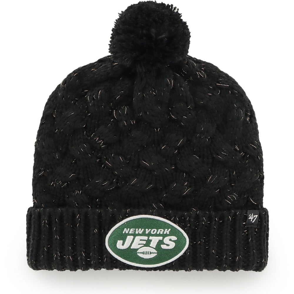 47 brand New York Jets '47 Women's Fiona Logo Cuffed Knit Hat with Pom Black