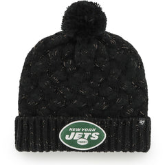 47 brand New York Jets '47 Women's Fiona Logo Cuffed Knit Hat with Pom Black