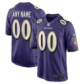 Nike Baltimore Ravens Custom Game Jersey Purple