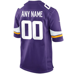 Nike Minnesota Vikings Custom Game Jersey Purple