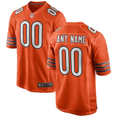 Nike Chicago Bears Alternate Custom Game Jersey Orange