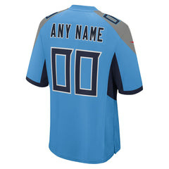 Nike Tennessee Titans Alternate Custom Game Jersey Light Blue