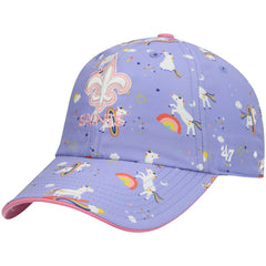 47 brand New Orleans Saints '47 Girls Preschool Unicorn Clean Up Adjustable Hat Purple