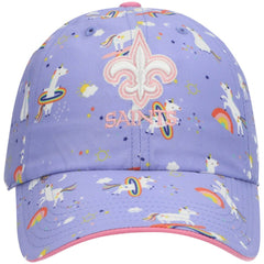 47 brand New Orleans Saints '47 Girls Preschool Unicorn Clean Up Adjustable Hat Purple