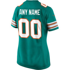 Nike Miami Dolphins Women's Alternate Custom Game Jersey Aqua