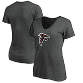 Atlanta Falcons Women's Primary Logo V-Neck T-Shirt Heather Gray