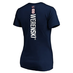Zach Werenski Columbus Blue Jackets Women's Playmaker V-Neck T-Shirt - Navy - NHL 3908197