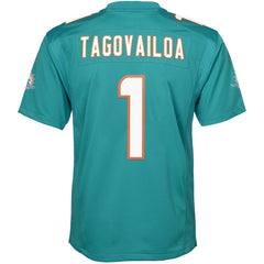Nike Tua Tagovailoa Miami Dolphins Youth Game Jersey Aqua