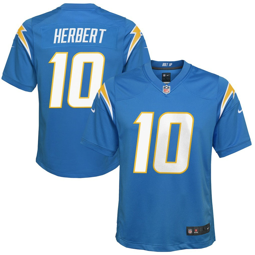 Nike Justin Herbert Los Angeles Chargers Youth Game Jersey Powder Blue