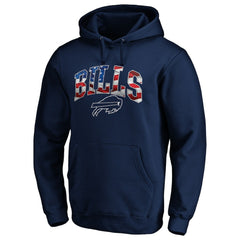 Buffalo Bills Banner Wave Fitted Pullover Hoodie Navy