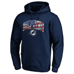 Miami Dolphins Banner Wave Fitted Pullover Hoodie Navy