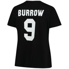 Fanatics Joe Burrow Cincinnati Bengals Women's Plus Size Name & Number V-Neck T-Shirt Black