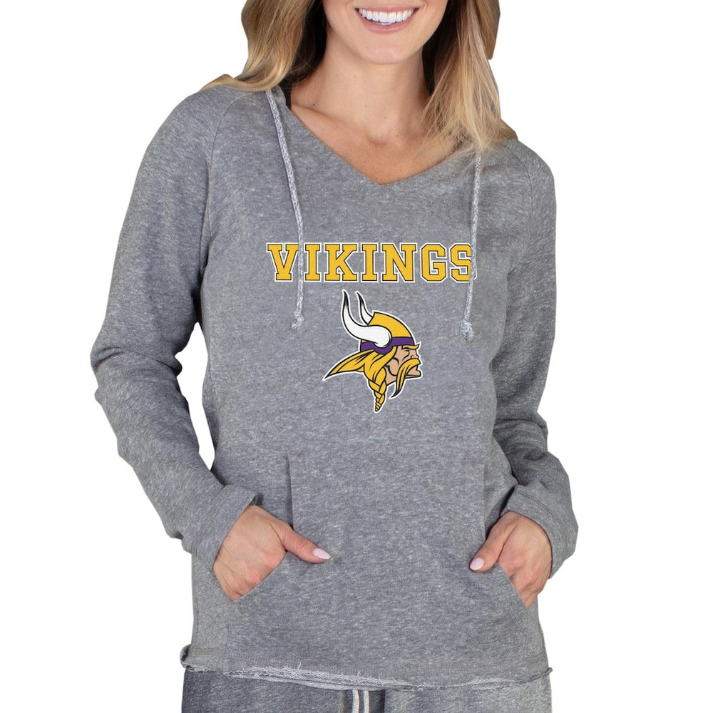 Minnesota Vikings Concepts Sport Women's Mainstream Tri-Blend Raglan Hoodie V-Neck Top Gray