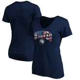 Minnesota Timberwolves Women's Banner Wave V-Neck T-Shirt Navy