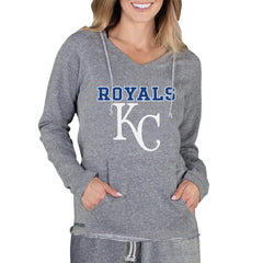 Kansas City Royals Concepts Sport Women's Mainstream Terry Long Sleeve Hoodie Top - Gray - MLB Discount
