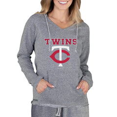 Minnesota Twins Concepts Sport Women's Mainstream Terry Long Sleeve Hoodie Top - Gray - MLB Discount