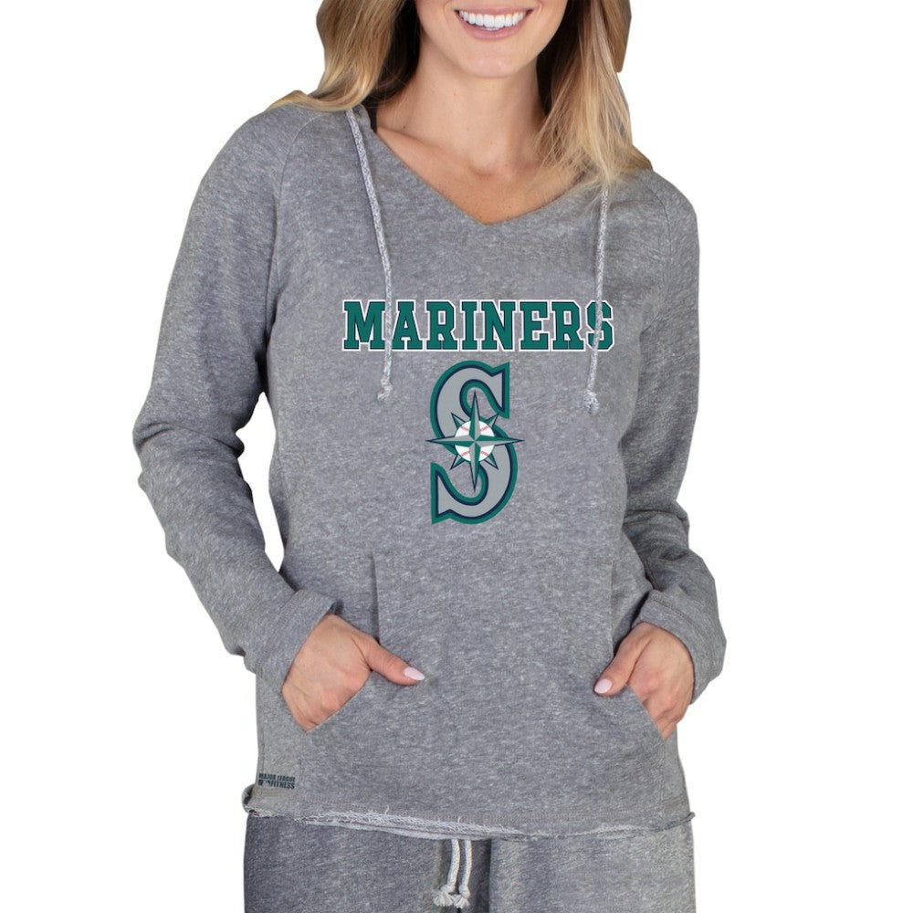 Seattle Mariners Concepts Sport Women's Mainstream Terry Long Sleeve Hoodie Top - Gray - MLB Online