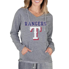 Texas Rangers Concepts Sport Women's Mainstream Terry Long Sleeve Hoodie Top - Gray - MLB on Sale