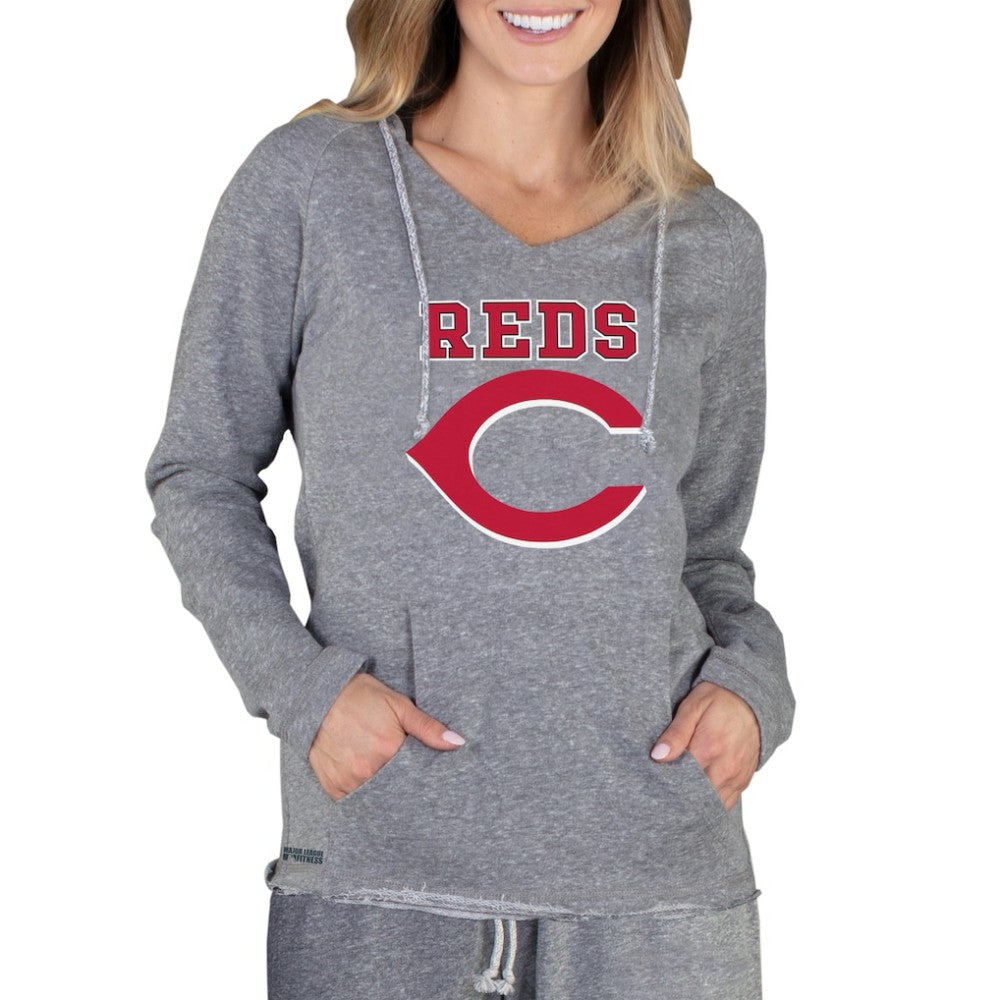 Cincinnati Reds Concepts Sport Women's Mainstream Terry Long Sleeve Hoodie Top - Gray - MLB Online