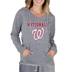 Washington Nationals Concepts Sport Women's Mainstream Terry Long Sleeve Hoodie Top - Gray - MLB Online