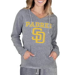 San Diego Padres Concepts Sport Women's Mainstream Terry Long Sleeve Hoodie Top - Gray - MLB Lifestyle