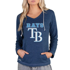 Tampa Bay Rays Concepts Sport Women's Mainstream Terry Long Sleeve Hoodie Top - Navy - MLB on Sale