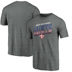 New Orleans Saints Team Freedom Tri-Blend T-Shirt Gray