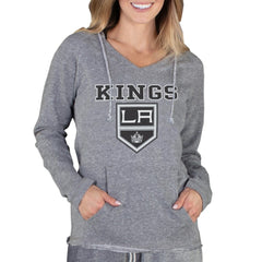Los Angeles Kings Concepts Sport Women's Mainstream Terry Tri-Blend Long Sleeve Hooded Top - Gray - NHL 3929302
