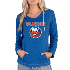 New York Islanders Concepts Sport Women's Mainstream Terry Tri-Blend Long Sleeve Hooded Top - Royal - NHL 3929305