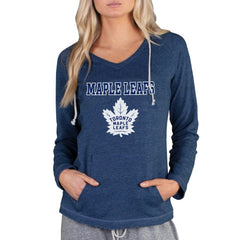 Toronto Maple Leafs Concepts Sport Women's Mainstream Terry Tri-Blend Long Sleeve Hooded Top - Navy - NHL 3929311