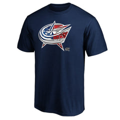 Columbus Blue Jackets Banner Wave Logo T-Shirt - Navy - NHL 3930359