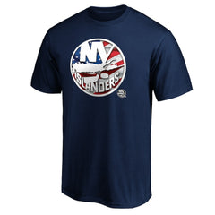New York Islanders Banner Wave Logo T-Shirt - Navy - NHL 3930367